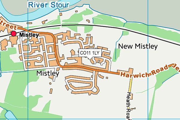 CO11 1LY map - OS VectorMap District (Ordnance Survey)