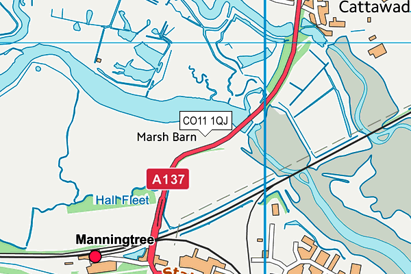 CO11 1QJ map - OS VectorMap District (Ordnance Survey) CO11 1QJ map - OS VectorMap District (Ordnance Survey)
