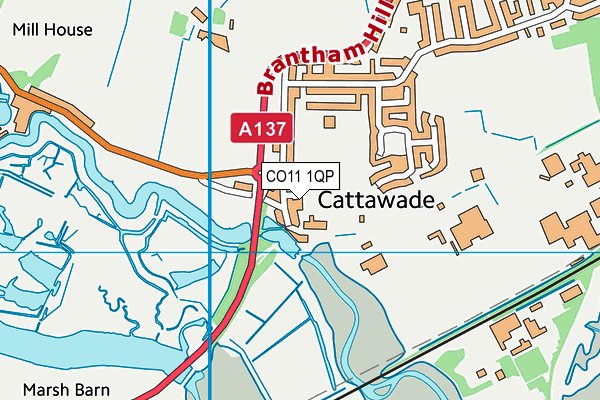 CO11 1QP map - OS VectorMap District (Ordnance Survey)
