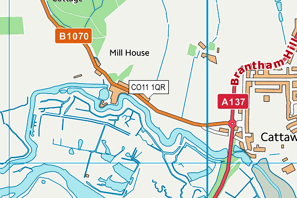 CO11 1QR map - OS VectorMap District (Ordnance Survey)