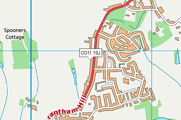 CO11 1SJ map - OS VectorMap District (Ordnance Survey)