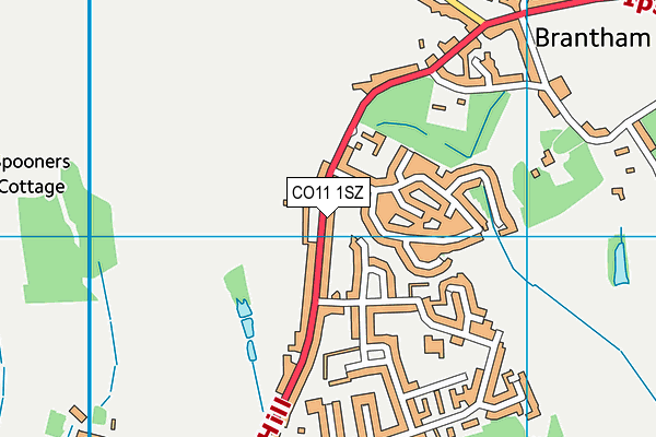CO11 1SZ map - OS VectorMap District (Ordnance Survey)