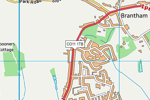 CO11 1TB map - OS VectorMap District (Ordnance Survey)