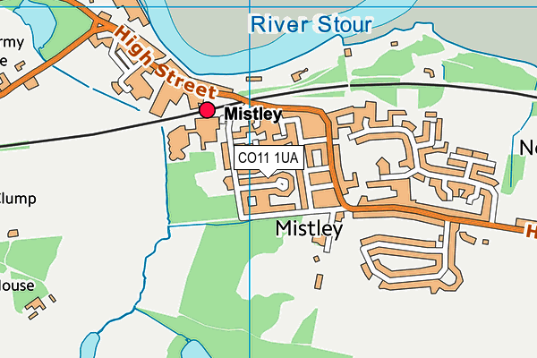 CO11 1UA map - OS VectorMap District (Ordnance Survey)