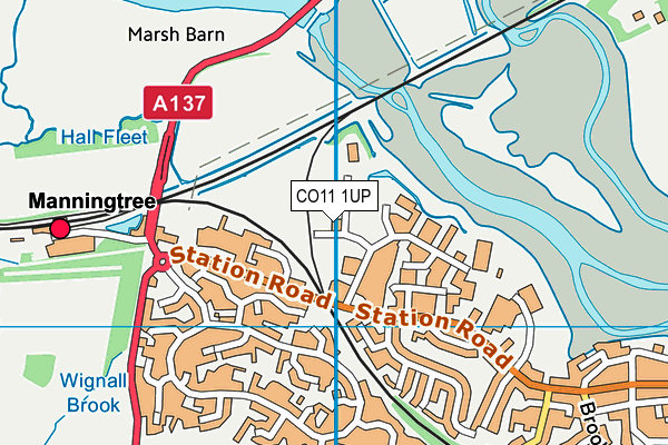CO11 1UP map - OS VectorMap District (Ordnance Survey)