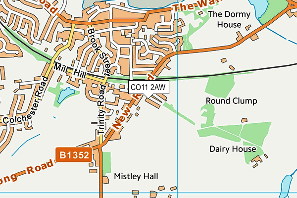 CO11 2AW map - OS VectorMap District (Ordnance Survey) CO11 2AW map - OS VectorMap District (Ordnance Survey)
