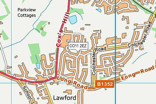 CO11 2EZ map - OS VectorMap District (Ordnance Survey) CO11 2EZ map - OS VectorMap District (Ordnance Survey)