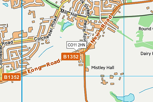 CO11 2HN map - OS VectorMap District (Ordnance Survey)