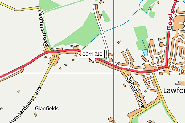CO11 2JQ map - OS VectorMap District (Ordnance Survey) CO11 2JQ map - OS VectorMap District (Ordnance Survey)