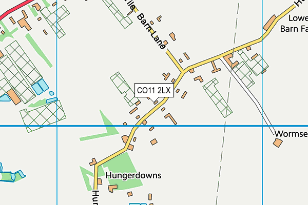 CO11 2LX map - OS VectorMap District (Ordnance Survey) CO11 2LX map - OS VectorMap District (Ordnance Survey)