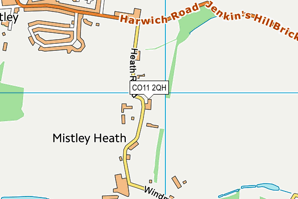 CO11 2QH map - OS VectorMap District (Ordnance Survey) CO11 2QH map - OS VectorMap District (Ordnance Survey)