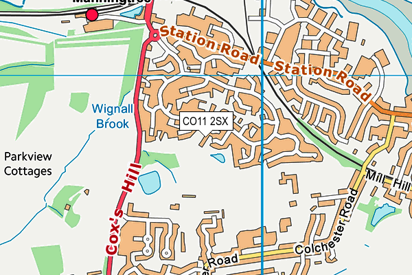 CO11 2SX map - OS VectorMap District (Ordnance Survey)
