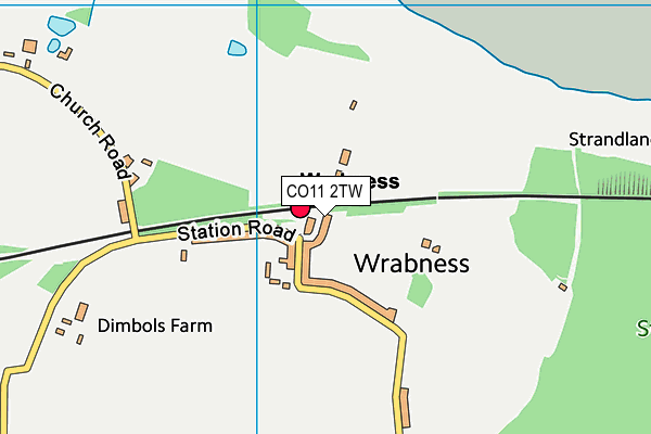 CO11 2TW map - OS VectorMap District (Ordnance Survey)