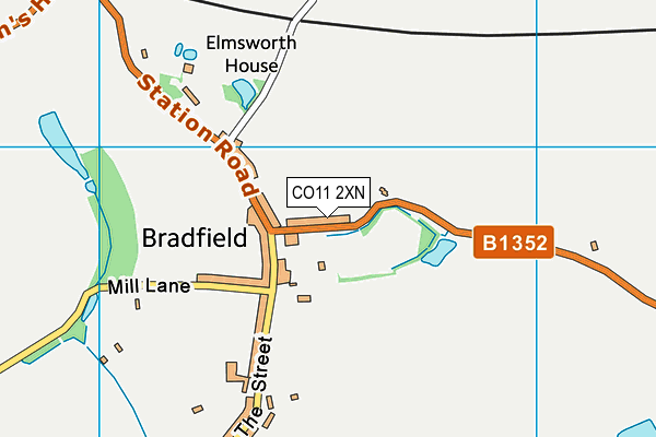 CO11 2XN map - OS VectorMap District (Ordnance Survey) CO11 2XN map - OS VectorMap District (Ordnance Survey)