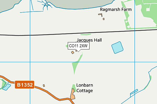 CO11 2XW map - OS VectorMap District (Ordnance Survey) CO11 2XW map - OS VectorMap District (Ordnance Survey)