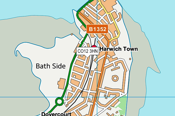 CO12 3HN map - OS VectorMap District (Ordnance Survey) CO12 3HN map - OS VectorMap District (Ordnance Survey)