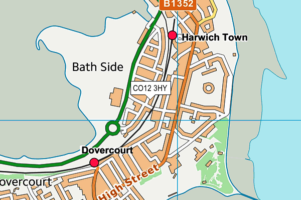 CO12 3HY map - OS VectorMap District (Ordnance Survey) CO12 3HY map - OS VectorMap District (Ordnance Survey)