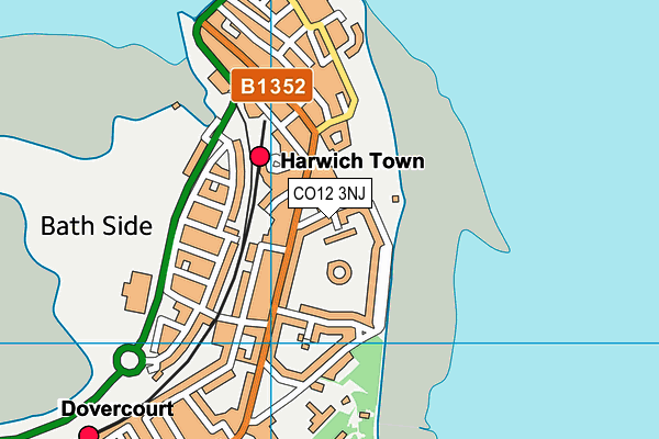 CO12 3NJ map - OS VectorMap District (Ordnance Survey)