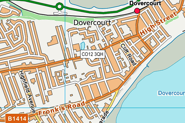 CO12 3QH map - OS VectorMap District (Ordnance Survey)