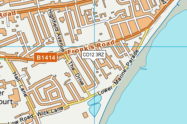 CO12 3RZ map - OS VectorMap District (Ordnance Survey) CO12 3RZ map - OS VectorMap District (Ordnance Survey)