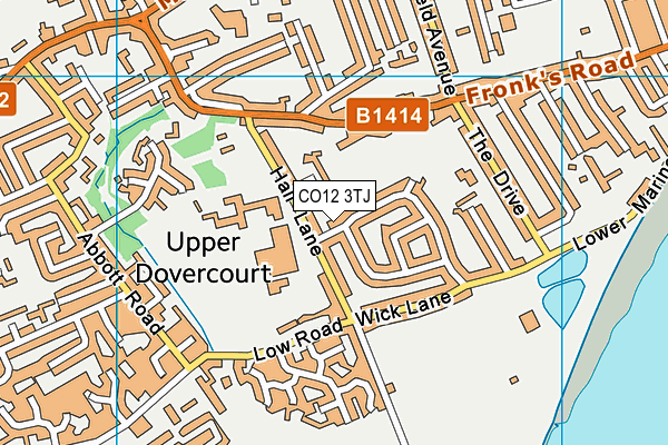 CO12 3TJ map - OS VectorMap District (Ordnance Survey) CO12 3TJ map - OS VectorMap District (Ordnance Survey)