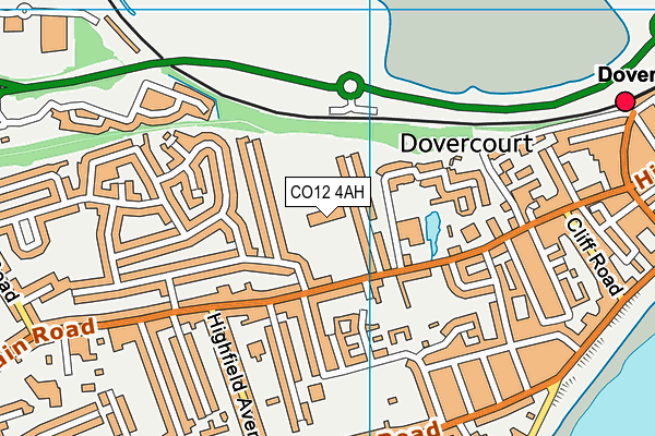 CO12 4AH map - OS VectorMap District (Ordnance Survey) CO12 4AH map - OS VectorMap District (Ordnance Survey)