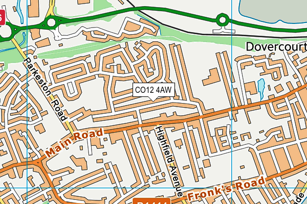 CO12 4AW map - OS VectorMap District (Ordnance Survey) CO12 4AW map - OS VectorMap District (Ordnance Survey)
