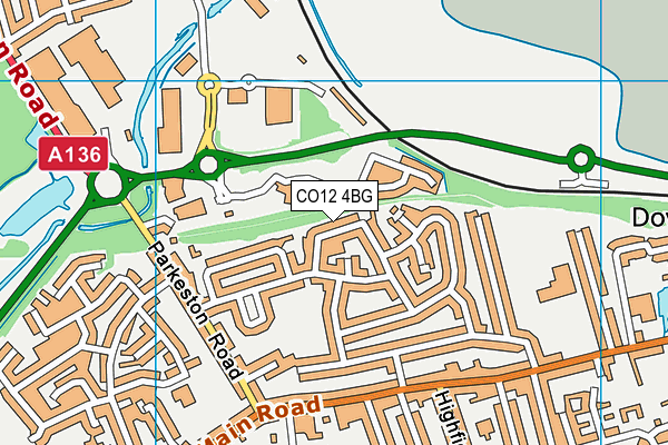 CO12 4BG map - OS VectorMap District (Ordnance Survey)