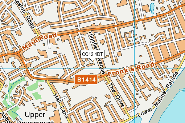 CO12 4DT map - OS VectorMap District (Ordnance Survey)