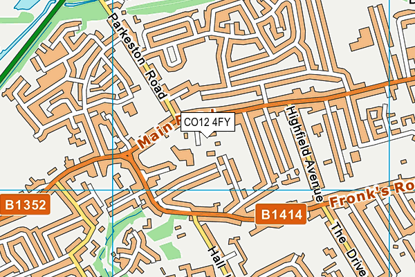 CO12 4FY map - OS VectorMap District (Ordnance Survey) CO12 4FY map - OS VectorMap District (Ordnance Survey)
