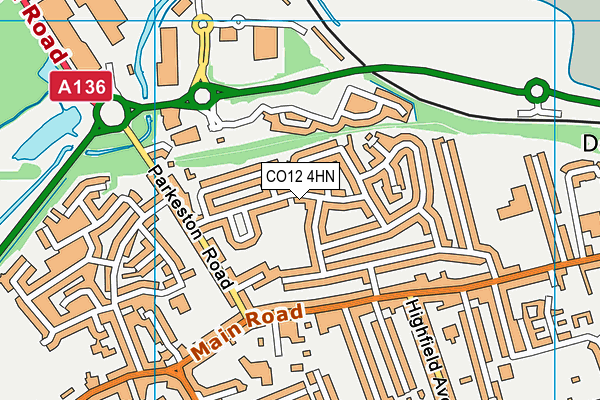CO12 4HN map - OS VectorMap District (Ordnance Survey) CO12 4HN map - OS VectorMap District (Ordnance Survey)