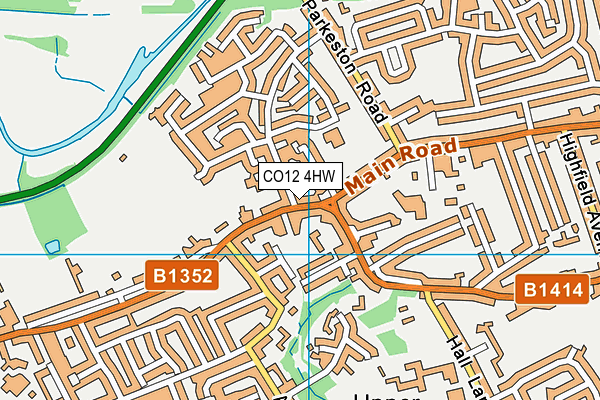 CO12 4HW map - OS VectorMap District (Ordnance Survey) CO12 4HW map - OS VectorMap District (Ordnance Survey)