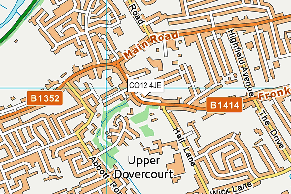 CO12 4JE map - OS VectorMap District (Ordnance Survey) CO12 4JE map - OS VectorMap District (Ordnance Survey)
