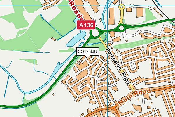 CO12 4JU map - OS VectorMap District (Ordnance Survey) CO12 4JU map - OS VectorMap District (Ordnance Survey)