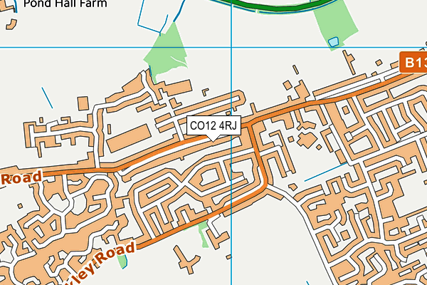 CO12 4RJ map - OS VectorMap District (Ordnance Survey) CO12 4RJ map - OS VectorMap District (Ordnance Survey)