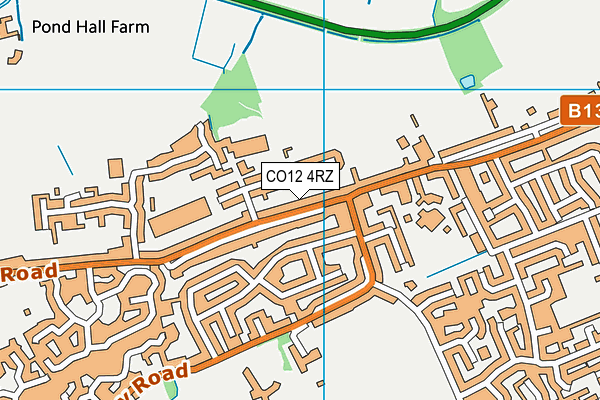 CO12 4RZ map - OS VectorMap District (Ordnance Survey) CO12 4RZ map - OS VectorMap District (Ordnance Survey)