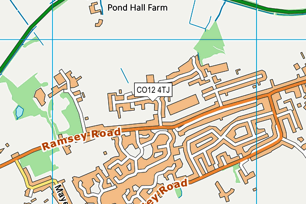 CO12 4TJ map - OS VectorMap District (Ordnance Survey)