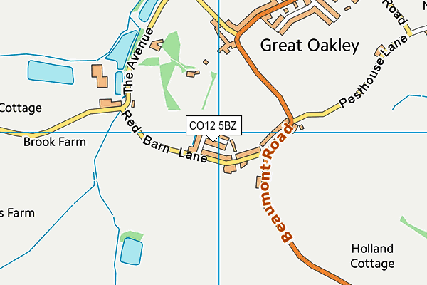 CO12 5BZ map - OS VectorMap District (Ordnance Survey)