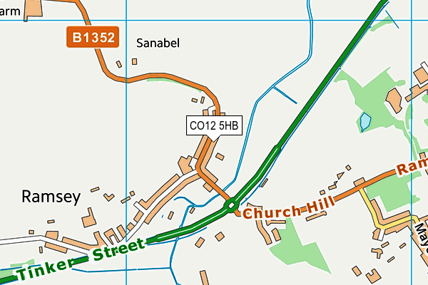CO12 5HB map - OS VectorMap District (Ordnance Survey) CO12 5HB map - OS VectorMap District (Ordnance Survey)