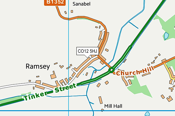 CO12 5HJ map - OS VectorMap District (Ordnance Survey)