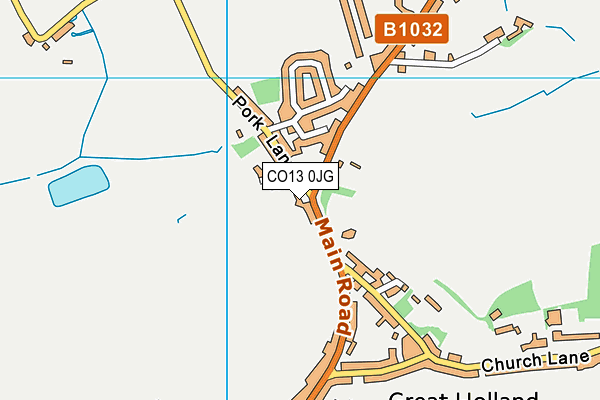 CO13 0JG map - OS VectorMap District (Ordnance Survey)