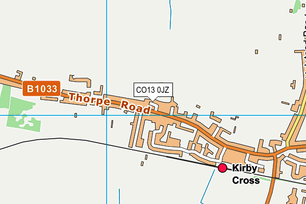 CO13 0JZ map - OS VectorMap District (Ordnance Survey) CO13 0JZ map - OS VectorMap District (Ordnance Survey)