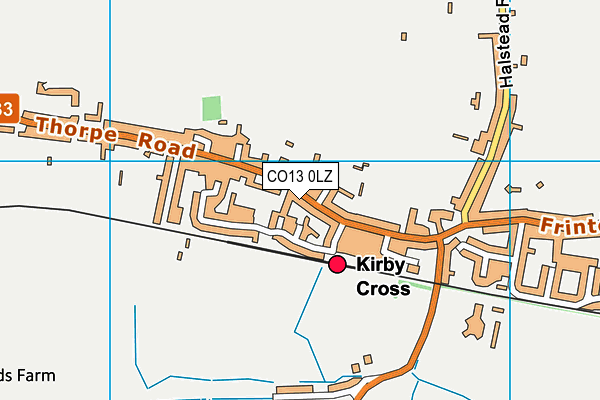 CO13 0LZ map - OS VectorMap District (Ordnance Survey) CO13 0LZ map - OS VectorMap District (Ordnance Survey)
