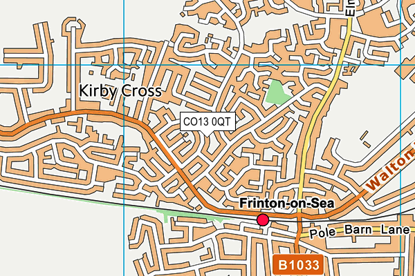 CO13 0QT map - OS VectorMap District (Ordnance Survey)