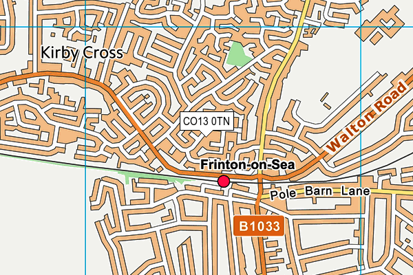 CO13 0TN map - OS VectorMap District (Ordnance Survey) CO13 0TN map - OS VectorMap District (Ordnance Survey)