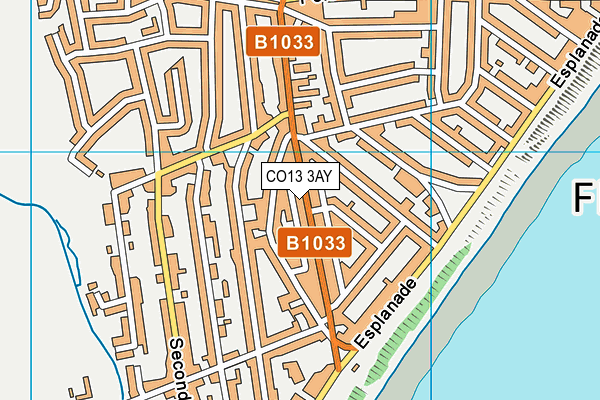 CO13 3AY map - OS VectorMap District (Ordnance Survey) CO13 3AY map - OS VectorMap District (Ordnance Survey)