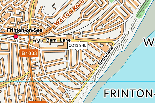 CO13 9HU map - OS VectorMap District (Ordnance Survey)