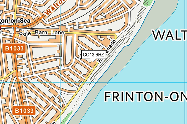 CO13 9HZ map - OS VectorMap District (Ordnance Survey)