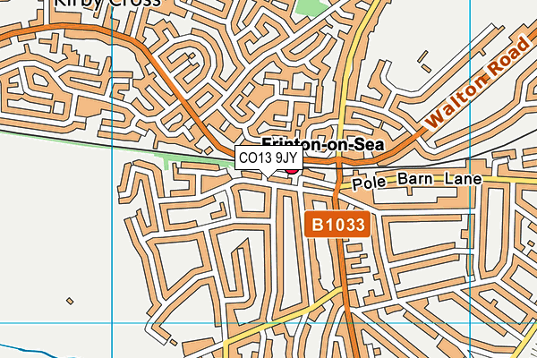 CO13 9JY map - OS VectorMap District (Ordnance Survey)