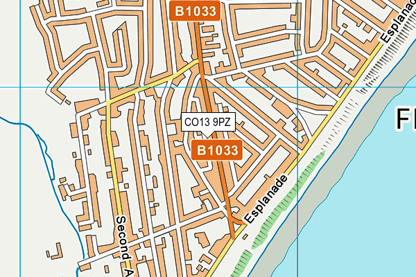 CO13 9PZ map - OS VectorMap District (Ordnance Survey)